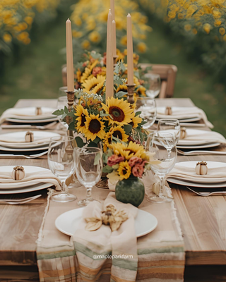 Harvest Dinner experience at Maple Park Farm by Tofield, Alberta.  Local food, flowers, and community celebration.